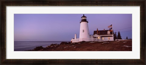 Framed Lighthouse on the coast, Pemaquid Point Lighthouse built 1827, Bristol, Lincoln County, Maine Print