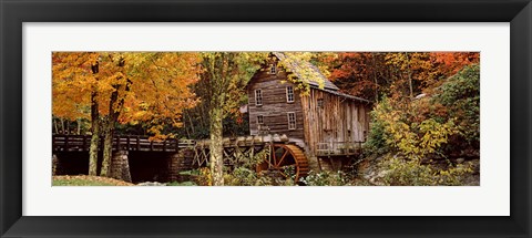 Framed Glade Creek Grist Mill, Babcock State Park, West Virginia, USA Print
