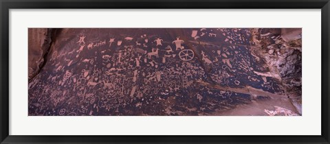 Framed Petroglyphs on a rock, Newspaper Rock State Historic Monument, Newspaper Rock Park, Utah, USA Print