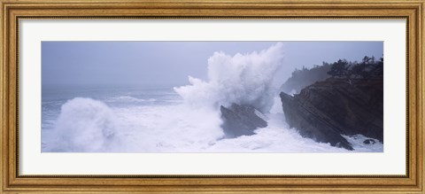Framed Waves breaking on the coast, Shore Acres State Park, Oregon Print