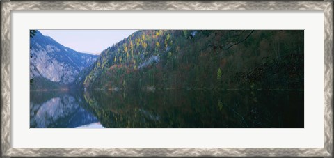 Framed Lake in front of mountains, Lake Toplitz, Salzkammergut, Austria Print