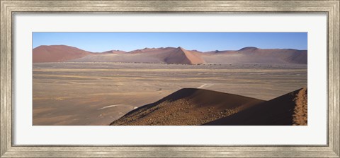 Framed Sand dunes, Namib Desert, Namibia Print