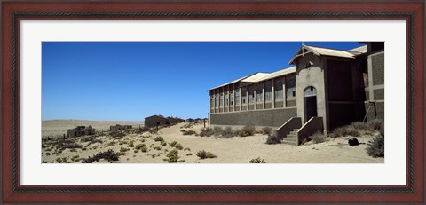 Framed Abandoned hospital in a mining town, Kolmanskop, Namib desert, Karas Region, Namibia Print