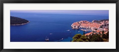 Framed Buildings at the waterfront, Dubrovnik, Dalmatia, Croatia Print