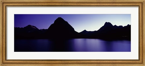 Framed Swiftcurrent Lake, Many Glacier, US Glacier National Park, Montana (Purple View) Print