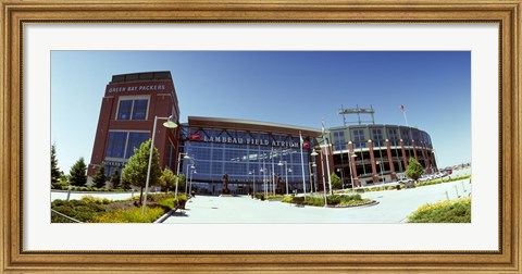 Framed Facade of a stadium, Lambeau Field, Green Bay, Wisconsin, USA Print