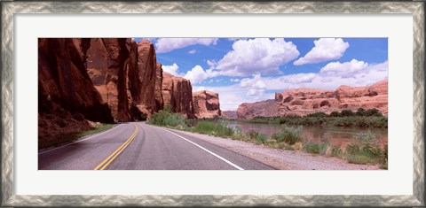 Framed Highway along rock formations, Utah State Route 279, Utah, USA Print