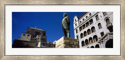 Framed Statue of Jan Hendrik Hofmeyr at a town square, Church Square, Cape Town, Western Cape Province, South Africa Print