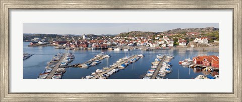 Framed Boats at a harbor, Skarhamn, Tjorn, Bohuslan, Vastra Gotaland County, Sweden Print
