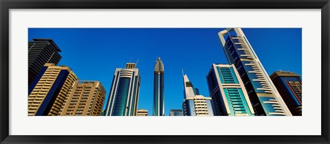 Framed Low angle view of buildings, Dubai, United Arab Emirates 2010 Print