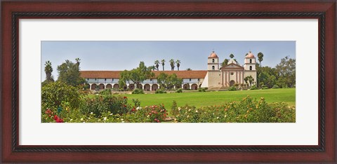 Framed Garden in front of a mission, Mission Santa Barbara, Santa Barbara, Santa Barbara County, California, USA Print
