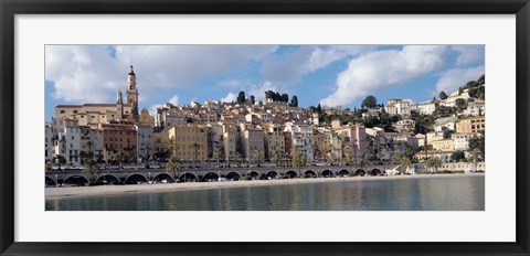 Framed Buildings at the waterfront, Menton, French Riviera, Alpes-Maritimes, Provence-Alpes-Cote D&#39;Azur, France Print