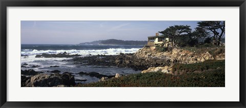 Framed Rock formations in the sea, Carmel, Monterey County, California Print