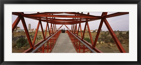 Framed Footbridge with a city in the background, Big Hole, Kimberley, Northern Cape Province, South Africa Print