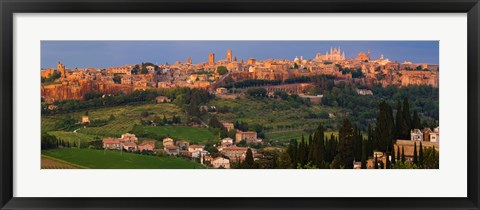 Framed High angle view of a cityscape, Orvieto, Umbria, Italy Print