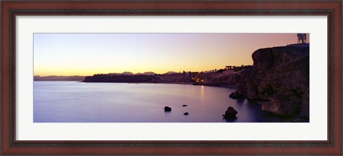 Framed Coastal city at dusk, Ras Um Sid, Sharm al-Sheikh, Sinai Peninsula, Egypt Print