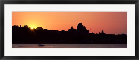 Framed City at sunset, Chateau Frontenac Hotel, Quebec City, Quebec, Canada Print