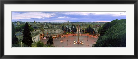 Framed Town square with St. Peter&#39;s Basilica in the background, Piazza del Popolo, Rome, Italy (horizontal) Print