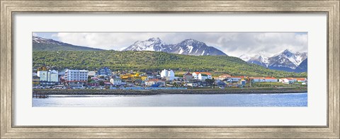 Framed Town at waterfront, Ushuaia, Tierra Del Fuego, Argentina Print