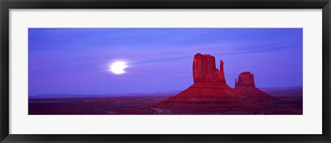 Framed East Mitten and West Mitten buttest, Monument Valley, Utah Print