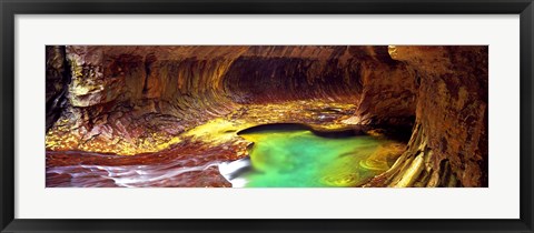 Framed Rock formations in a slot canyon, The Subway, Zion National Park, Utah Print