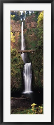 Framed Waterfall in a forest, Multnomah Falls, Columbia River Gorge, Multnomah County, Oregon, USA Print