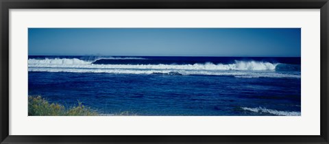 Framed Bright Blue Ocean Water Print