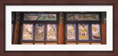 Framed Paintings in a Buddhist temple, Kayasan Mountains, Haeinsa Temple, Gyeongsang Province, South Korea Print