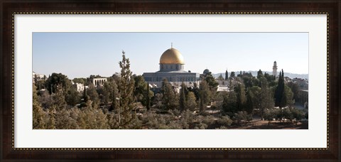 Framed Trees with mosque in the background, Dome Of the Rock, Temple Mount, Jerusalem, Israel Print