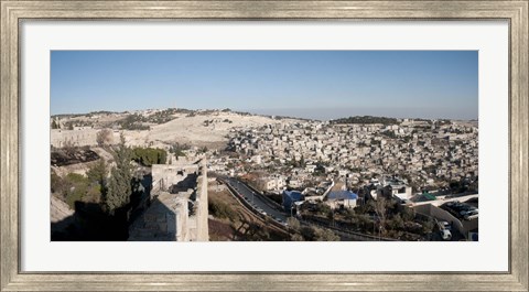 Framed House on a hill, Mount of Olives, and City of David, Jerusalem, Israel Print