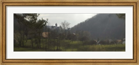 Framed Castle on a hill, Bran Castle, Transylvania, Romania Print
