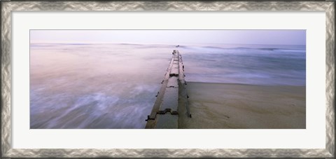 Framed Tide break on the beach at sunrise, Cape Hatteras National Seashore, North Carolina, USA Print