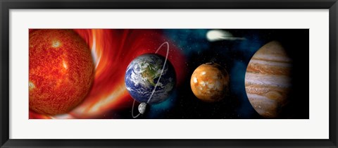 Framed Sun and planets Print