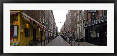 Framed Restaurants in a street, Amsterdam, Netherlands Print