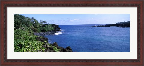 Framed Black Sand Beach, Hana Highway, Waianapanapa State Park, Maui, Hawaii Print