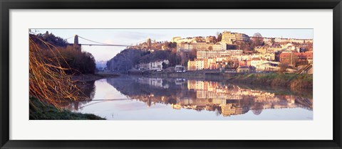 Framed Suspension bridge across a river, Clifton Suspension Bridge, Bristol, England Print