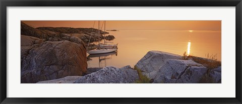 Framed Sailboats on the coast, Lilla Nassa, Stockholm Archipelago, Sweden Print
