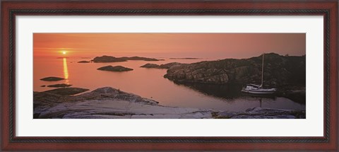 Framed Sailboat on the coast, Lilla Nassa, Stockholm Archipelago, Sweden Print