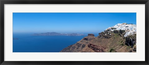 Framed Village on a hill, Imerovigli, Santorini, Cyclades Islands, Greece Print