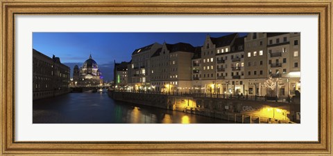 Framed Berlin Cathedral and Nikolaiviertel at Spree River, Berlin, Germany Print
