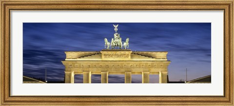 Framed Quadriga statue on Brandenburg Gate, Pariser Platz, Berlin, Germany Print