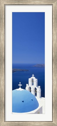 Framed High angle view of a church, Firostefani, Santorini, Cyclades Islands, Greece Print