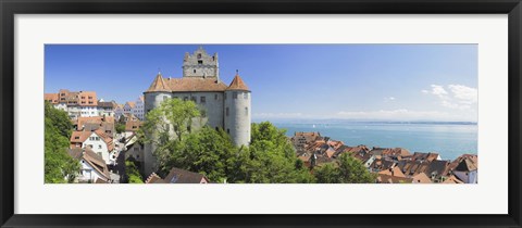Framed Castle on a hill, Meersburg Castle, Lake Constance, Baden-Wurttemberg, Germany Print