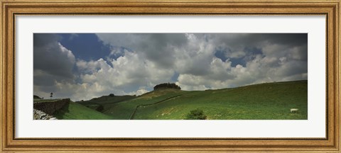 Framed Clouds over Kirkcarrion copse, Middleton-In-Teesdale, County Durham, England Print