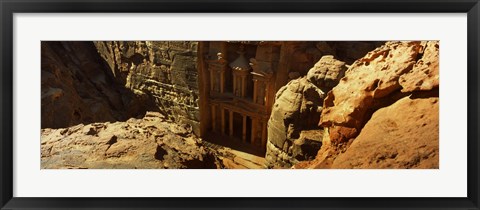Framed High angle view of the Treasury, Wadi Musa, Petra, Jordan Print