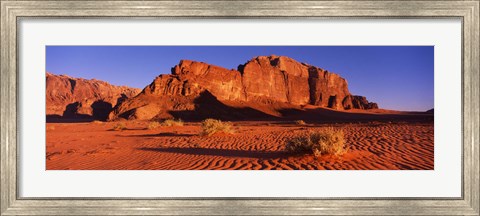 Framed Rock formations in a desert, Jebel Um Ishrin, Wadi Rum, Jordan Print