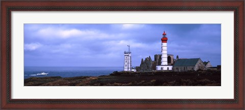 Framed Lighthouse on the coast, Saint Mathieu Lighthouse, Finistere, Brittany, France Print