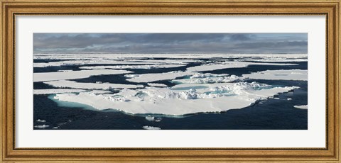 Framed Ice floes on the Arctic Ocean, Spitsbergen, Svalbard Islands, Norway Print