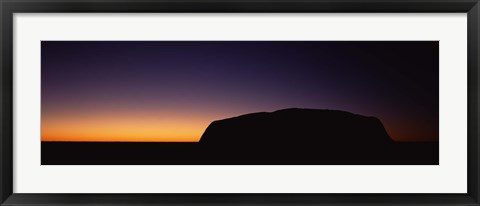 Framed Silhouette of Ayers Rock formations on a landscape, Uluru-Kata Tjuta National Park, Northern Territory, Australia Print