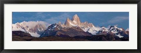 Framed Snowcapped mountains, Mt Fitzroy, Cerro Torre, Argentine Glaciers National Park, Patagonia, Argentina Print